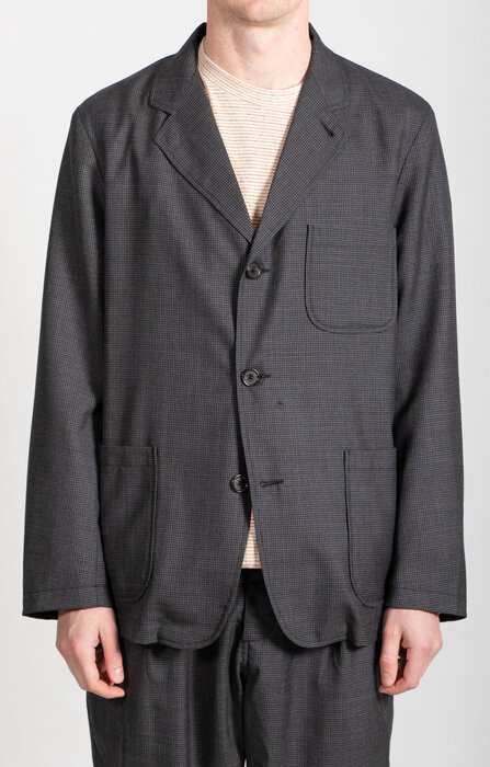 Universal Works Universal Works Sakko / Three Button Jacket / Schwarzes Karomuster