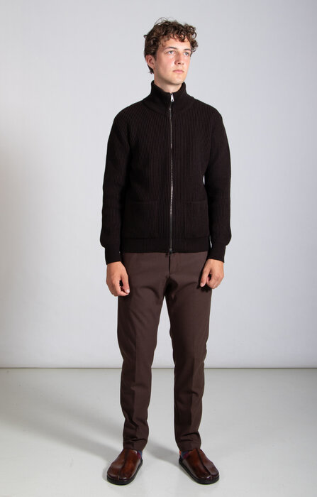 G.R.P Firenze Vest / Zip Jacket TEC C120 / Dunkelbraun