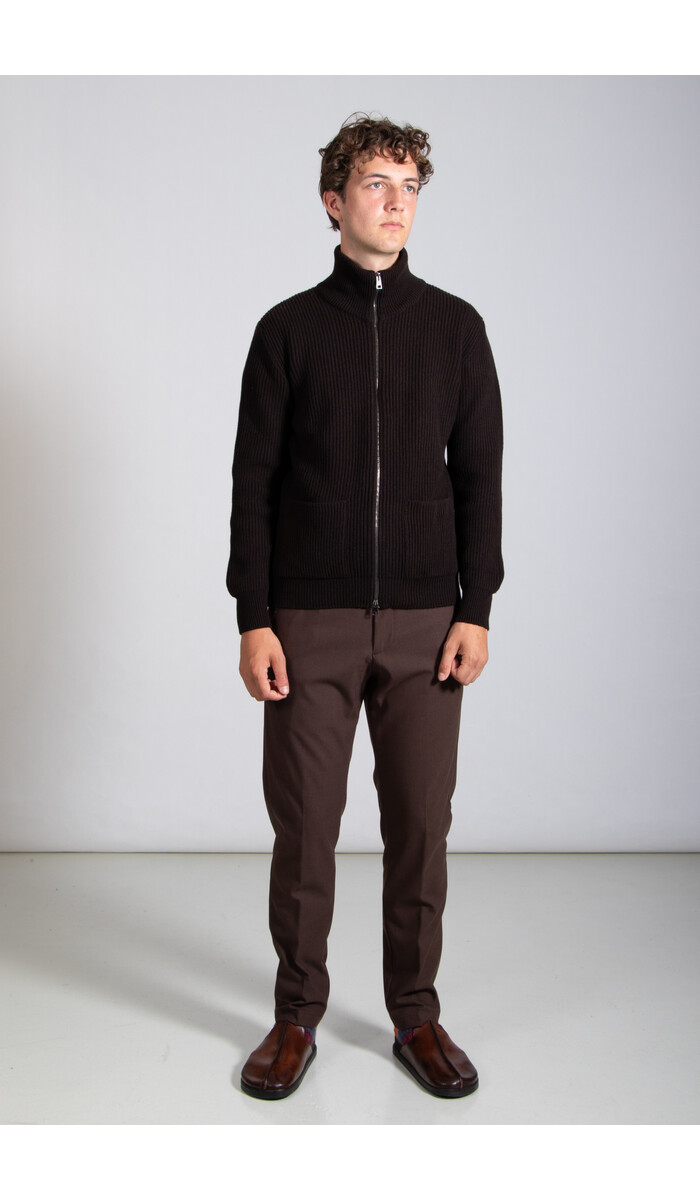 G.R.P Firenze Vest / Zip Jacket TEC C120 / Dunkelbraun