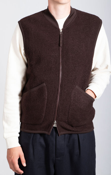 Universal Works Universal Works Vest / Zip Gilet / Choco