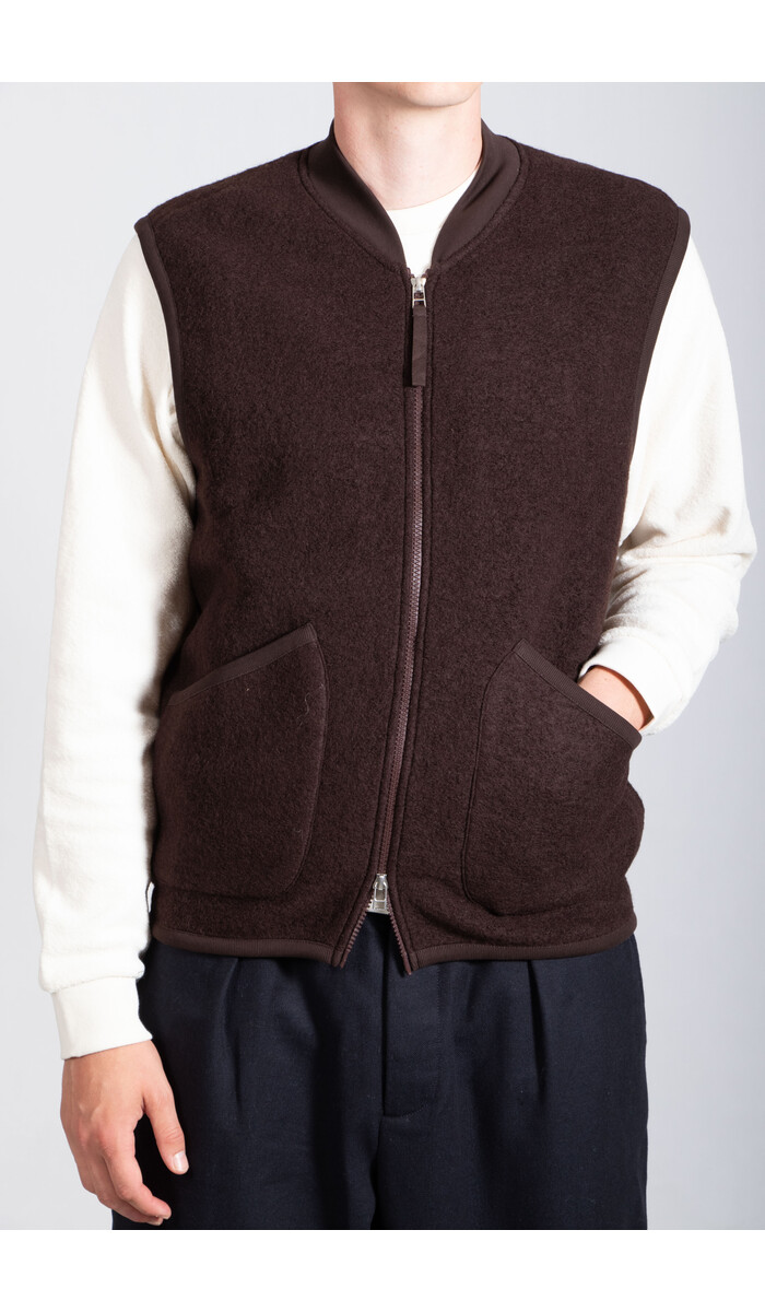 Universal Works Universal Works Vest / Zip Gilet / Choco