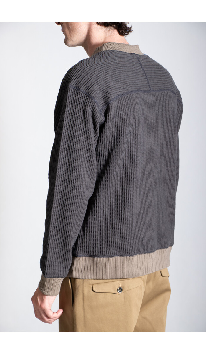 Jackman Jackman Trui / Waffle Mid-Neck / Sepiazwart Jackman Jackman Trui / Waffle Mid-Neck / Sepiazwart