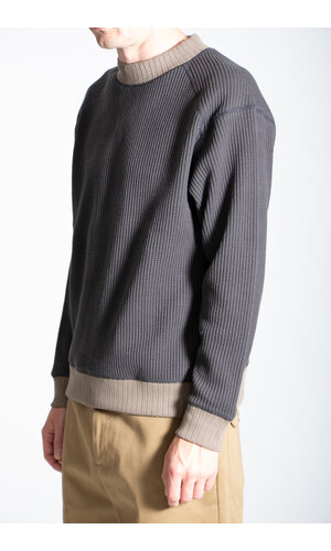 Jackman Jackman Trui / Waffle Mid-Neck / Sepiazwart Jackman Jackman Trui / Waffle Mid-Neck / Sepiazwart