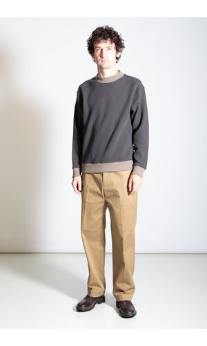 Jackman Jackman Trui / Waffle Mid-Neck / Sepiazwart Jackman Jackman Trui / Waffle Mid-Neck / Sepiazwart