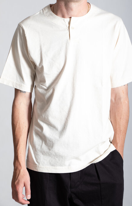 Jackman Jackman T-shirt / Henleyneck T-shirt / Ecru