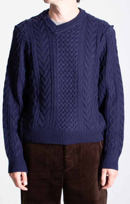 Camiel Fortgens Camiel Fortgens Trui / Frankenstein Cable / Blauwpaars Camiel Fortgens Camiel Fortgens Trui / Frankenstein Cable / Blauwpaars