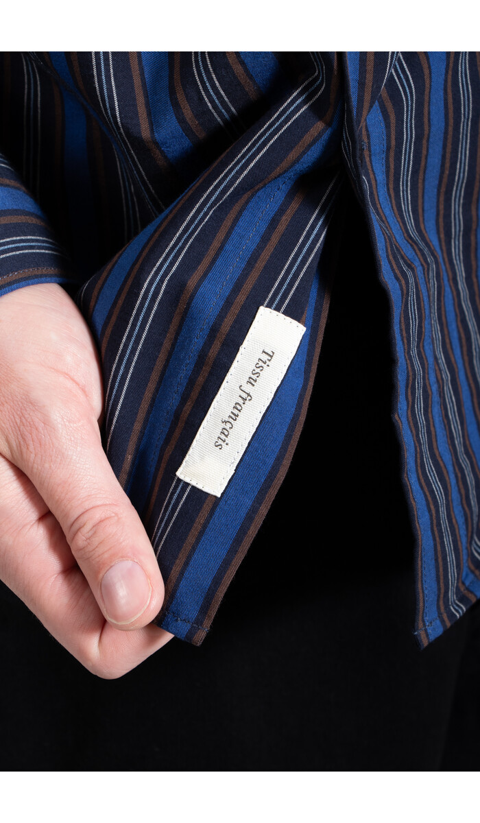 Parages Parages Overhemd / Marcello Shirt / Blauw-Zwarte Streep