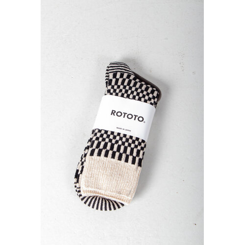 RoToTo RoToTo Sock / Checkerboard Pattern / Brown