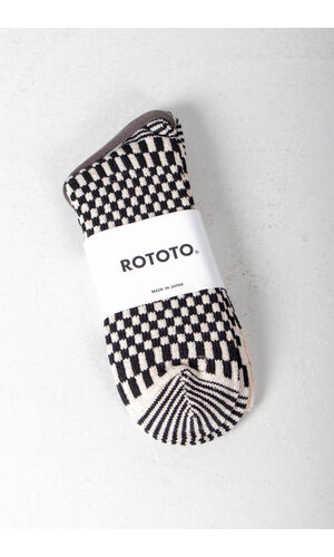 RoToTo RoToTo Sock / Checkerboard Pattern / Brown