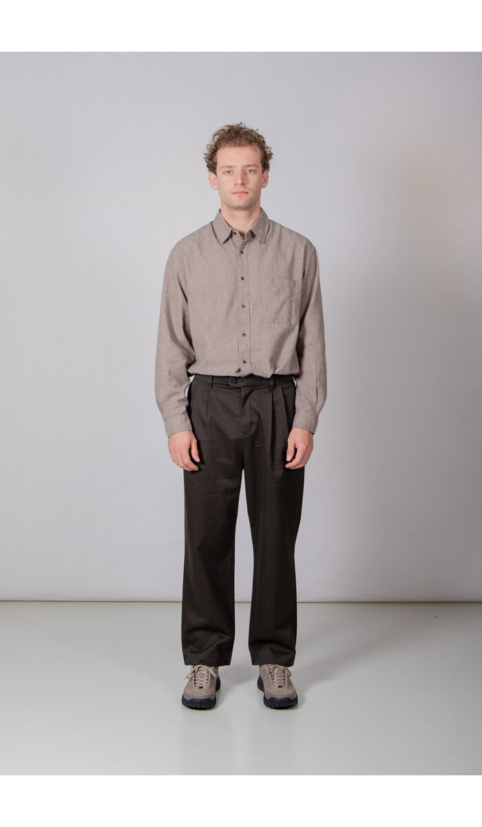 Rough Side Rough Side Broek / Two Tuck Pants / Donker Bos Rough Side Rough Side Broek / Two Tuck Pants / Donker Bos