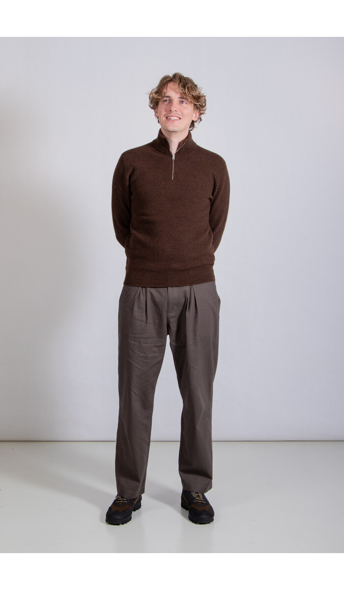 Rough Side Rough Side Broek / Box Pleat Pants / Houtskool Rough Side Rough Side Broek / Box Pleat Pants / Houtskool