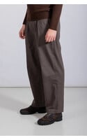 Rough Side Broek / Box Pleat Pants / Houtskool
