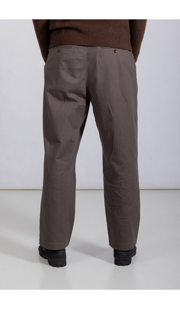 Rough Side Rough Side Broek / Box Pleat Pants / Houtskool Rough Side Rough Side Broek / Box Pleat Pants / Houtskool
