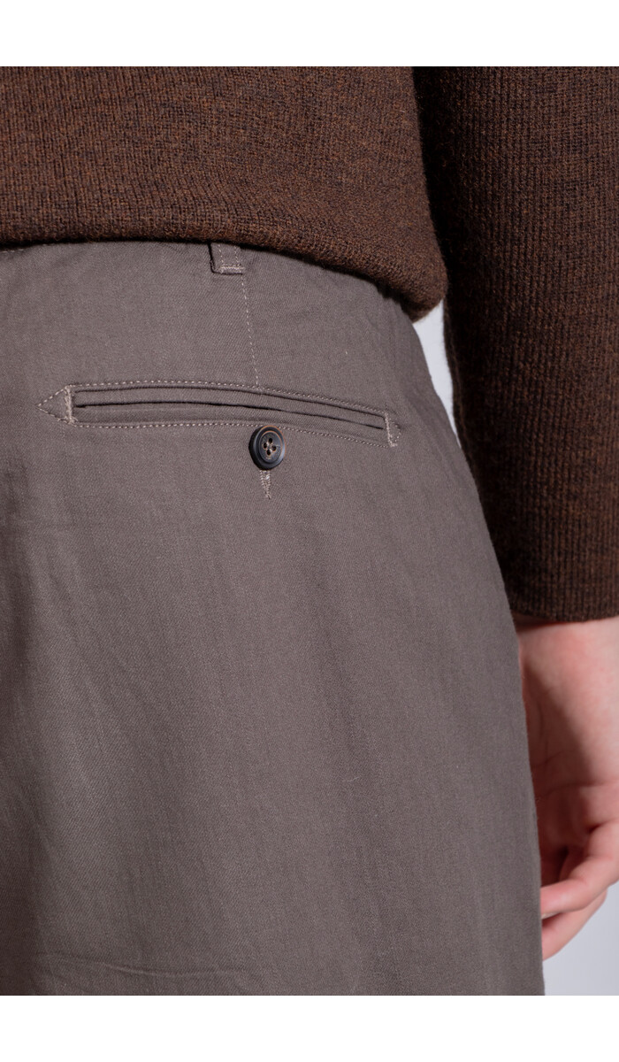 Rough Side Rough Side Broek / Box Pleat Pants / Houtskool Rough Side Rough Side Broek / Box Pleat Pants / Houtskool