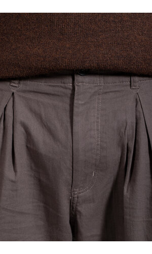 Rough Side Rough Side Broek / Box Pleat Pants / Houtskool Rough Side Rough Side Broek / Box Pleat Pants / Houtskool