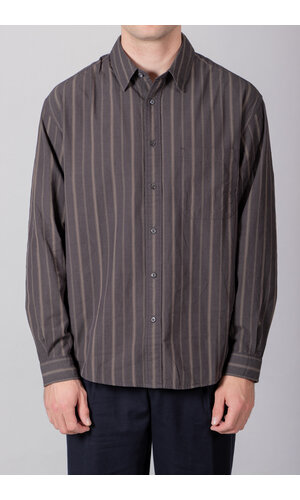 Rough Side Rough Side Overhemd / Primary Shirt / Houtskool Streep Rough Side Rough Side Overhemd / Primary Shirt / Houtskool Streep