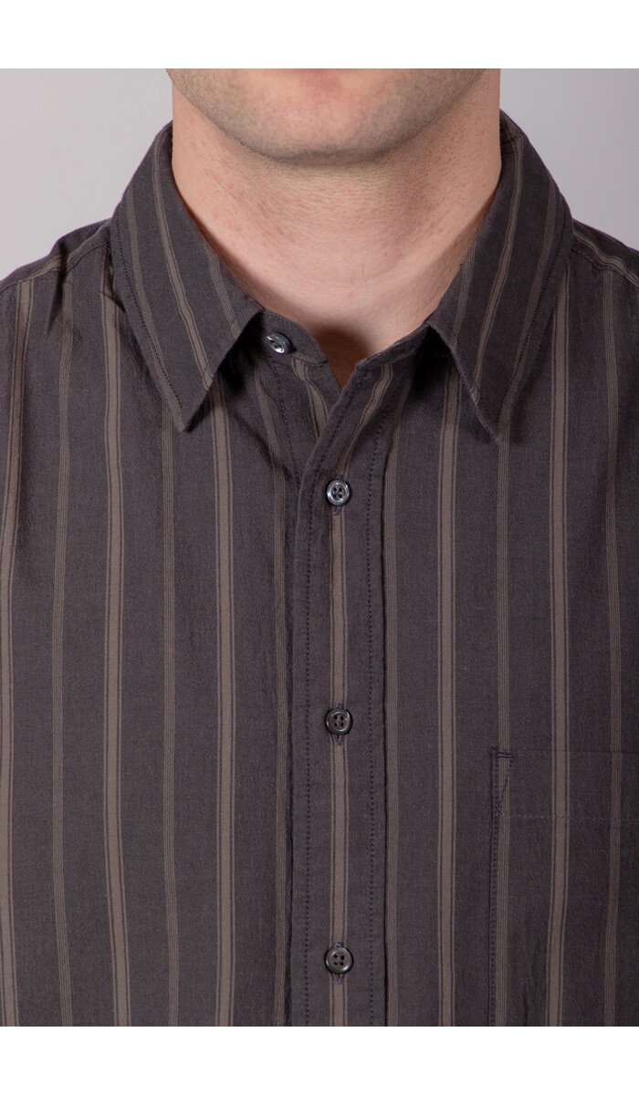 Rough Side Rough Side Overhemd / Primary Shirt / Houtskool Streep Rough Side Rough Side Overhemd / Primary Shirt / Houtskool Streep