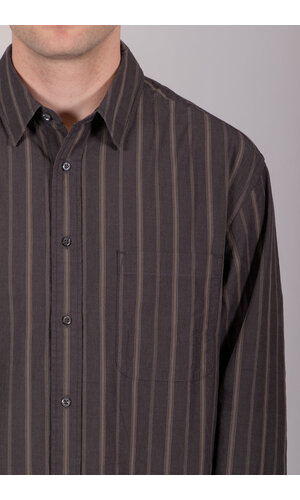 Rough Side Rough Side Overhemd / Primary Shirt / Houtskool Streep Rough Side Rough Side Overhemd / Primary Shirt / Houtskool Streep