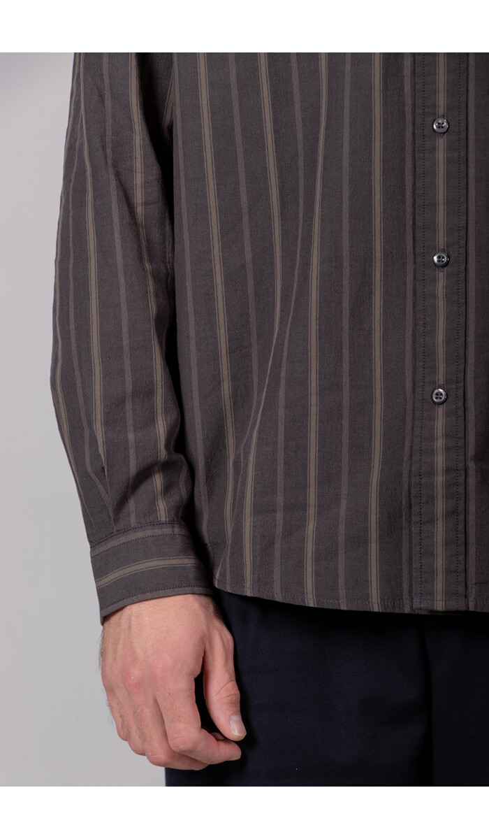 Rough Side Rough Side Overhemd / Primary Shirt / Houtskool Streep Rough Side Rough Side Overhemd / Primary Shirt / Houtskool Streep