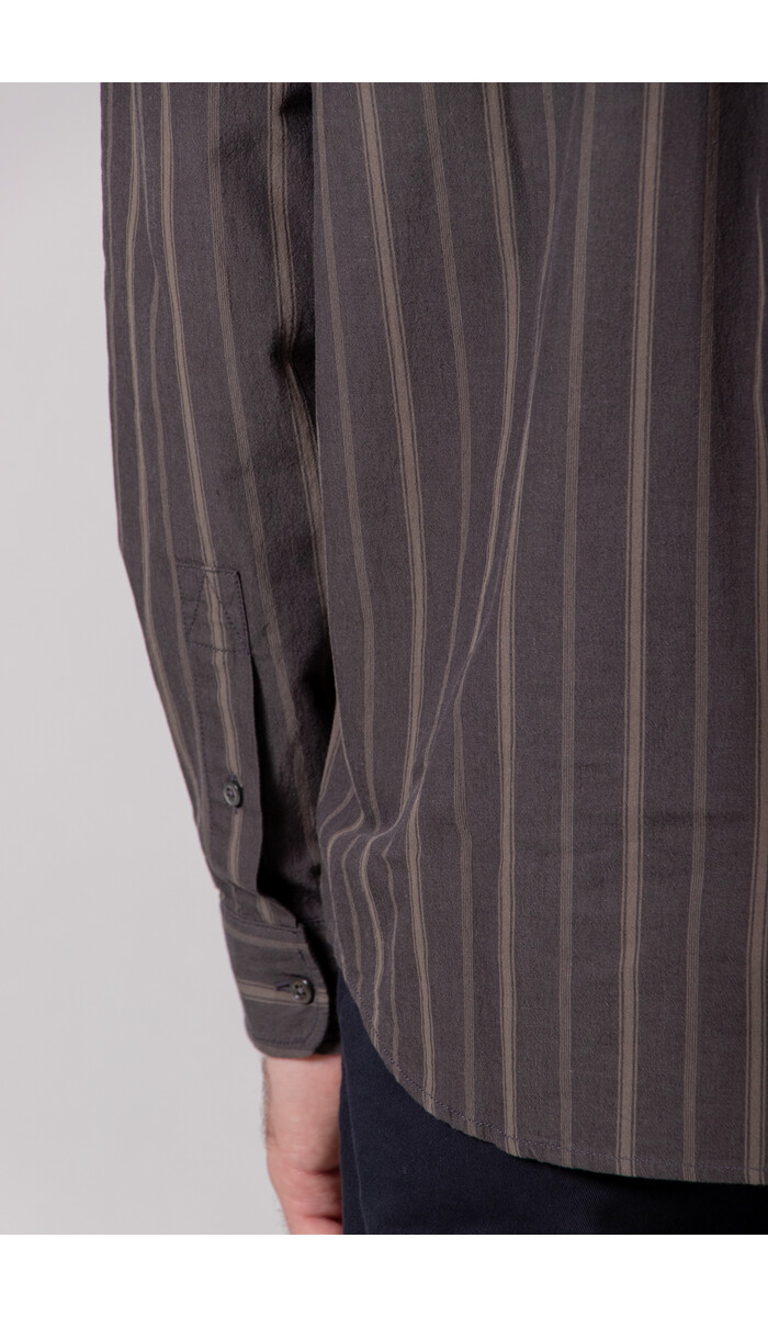 Rough Side Rough Side Overhemd / Primary Shirt / Houtskool Streep Rough Side Rough Side Overhemd / Primary Shirt / Houtskool Streep