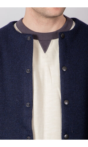 Jackman Jackman Jacke / Wool Collarless Jacket / Dunkel Navy Jackman Jackman Jacke / Wool Collarless Jacket / Dunkel Navy
