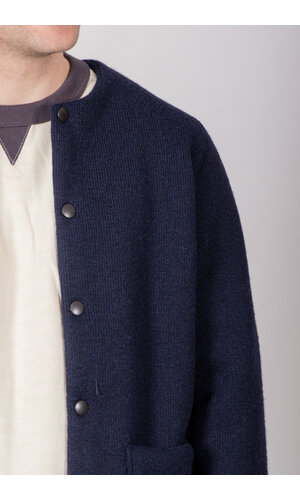 Jackman Jackman Jacke / Wool Collarless Jacket / Dunkel Navy Jackman Jackman Jacke / Wool Collarless Jacket / Dunkel Navy
