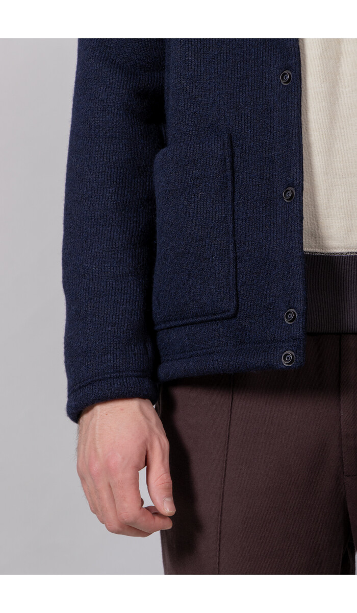 Jackman Jackman Jacke / Wool Collarless Jacket / Dunkel Navy Jackman Jackman Jacke / Wool Collarless Jacket / Dunkel Navy