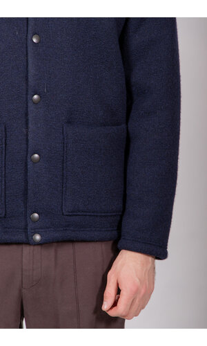 Jackman Jackman Jacke / Wool Collarless Jacket / Dunkel Navy Jackman Jackman Jacke / Wool Collarless Jacket / Dunkel Navy