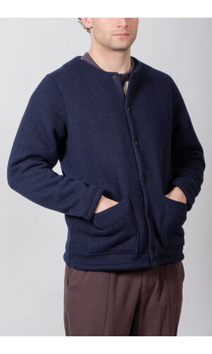 Jackman Jackman Jacke / Wool Collarless Jacket / Dunkel Navy Jackman Jackman Jacke / Wool Collarless Jacket / Dunkel Navy