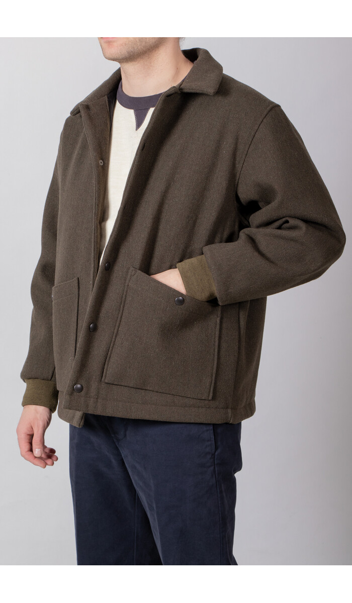 Jackman Jackman Jacke / Melton Award Jacket / Oliv Jackman Jackman Jacke / Melton Award Jacket / Oliv