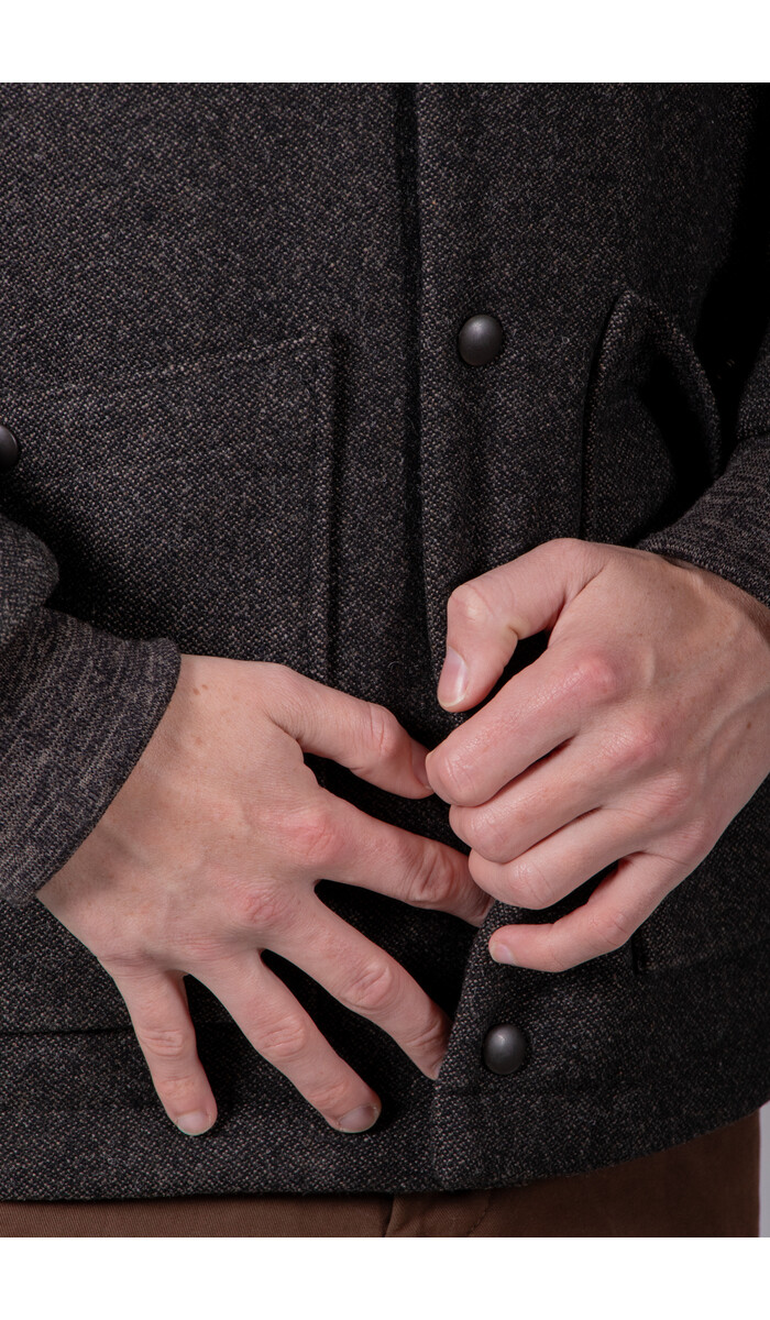 Jackman Jackman Jacke / Melton Award Jacket / Schwarz Melange Jackman Jackman Jacke / Melton Award Jacket / Schwarz Melange