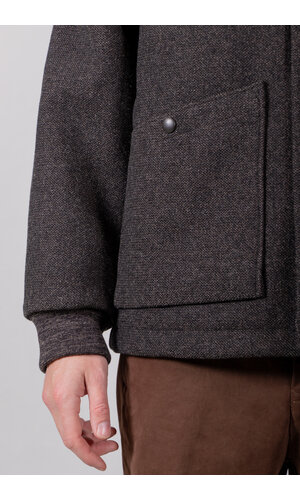 Jackman Jackman Jacke / Melton Award Jacket / Schwarz Melange Jackman Jackman Jacke / Melton Award Jacket / Schwarz Melange