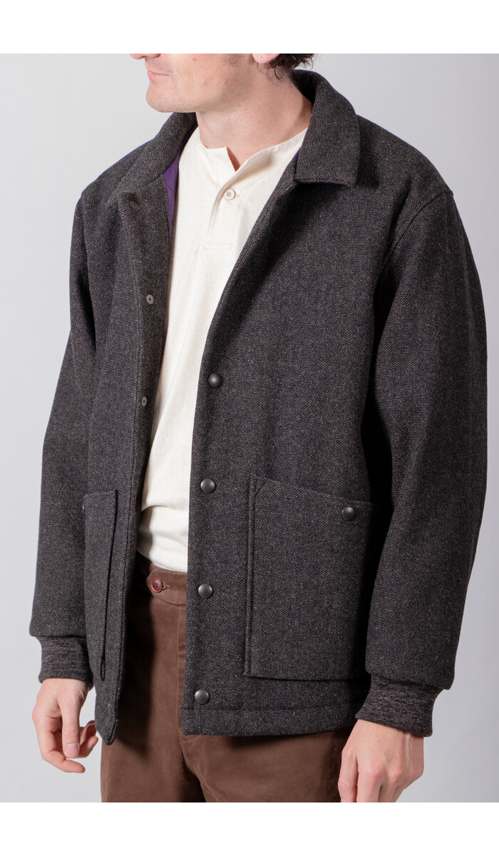 Jackman Jackman Jacke / Melton Award Jacket / Schwarz Melange Jackman Jackman Jacke / Melton Award Jacket / Schwarz Melange