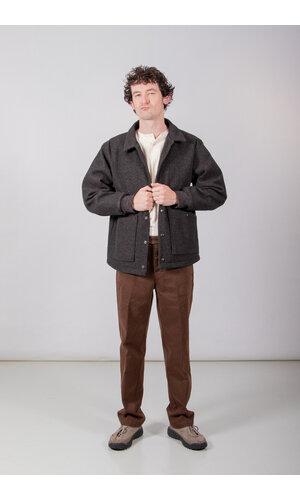 Jackman Jackman Jacke / Melton Award Jacket / Schwarz Melange Jackman Jackman Jacke / Melton Award Jacket / Schwarz Melange