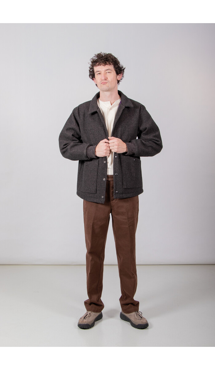 Jackman Jackman Jacke / Melton Award Jacket / Schwarz Melange Jackman Jackman Jacke / Melton Award Jacket / Schwarz Melange