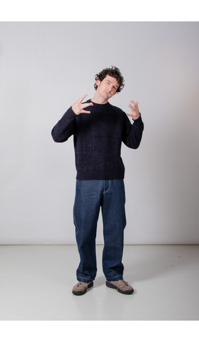 Rough Side Rough Side Pullover / Aran Sweater / Navy Rough Side Rough Side Pullover / Aran Sweater / Navy