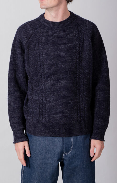 Rough Side Rough Side Sweater / Aran Sweater / Navy Rough Side Rough Side Sweater / Aran Sweater / Navy