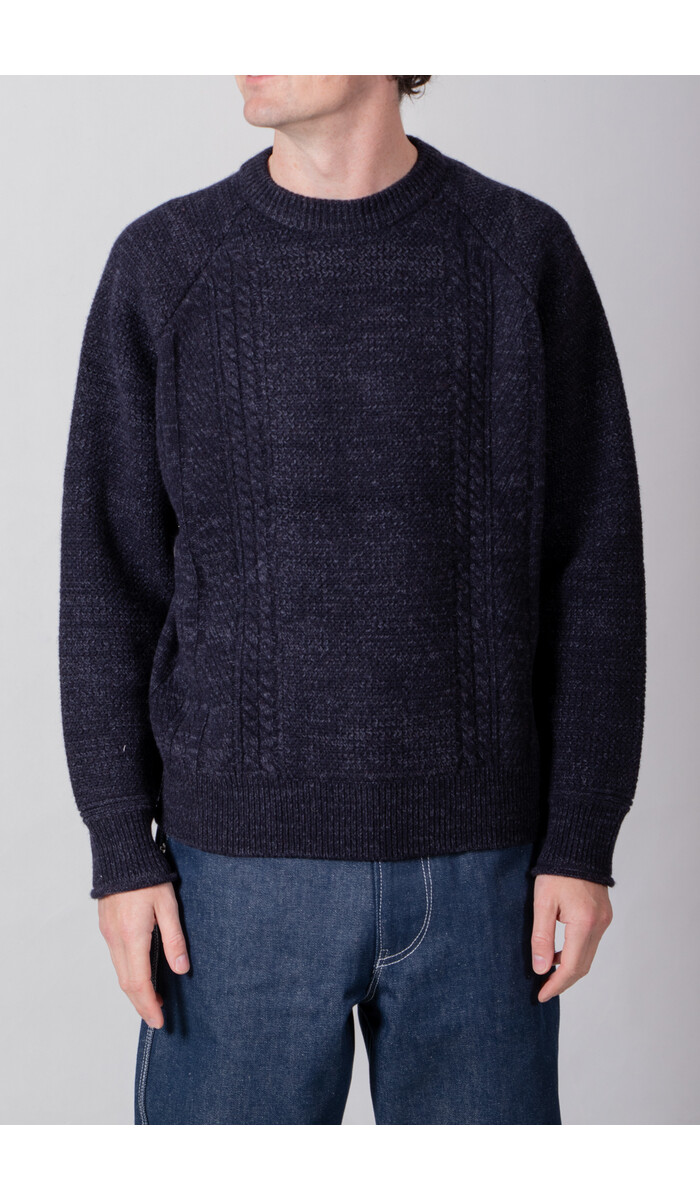 Rough Side Rough Side Pullover / Aran Sweater / Navy Rough Side Rough Side Pullover / Aran Sweater / Navy