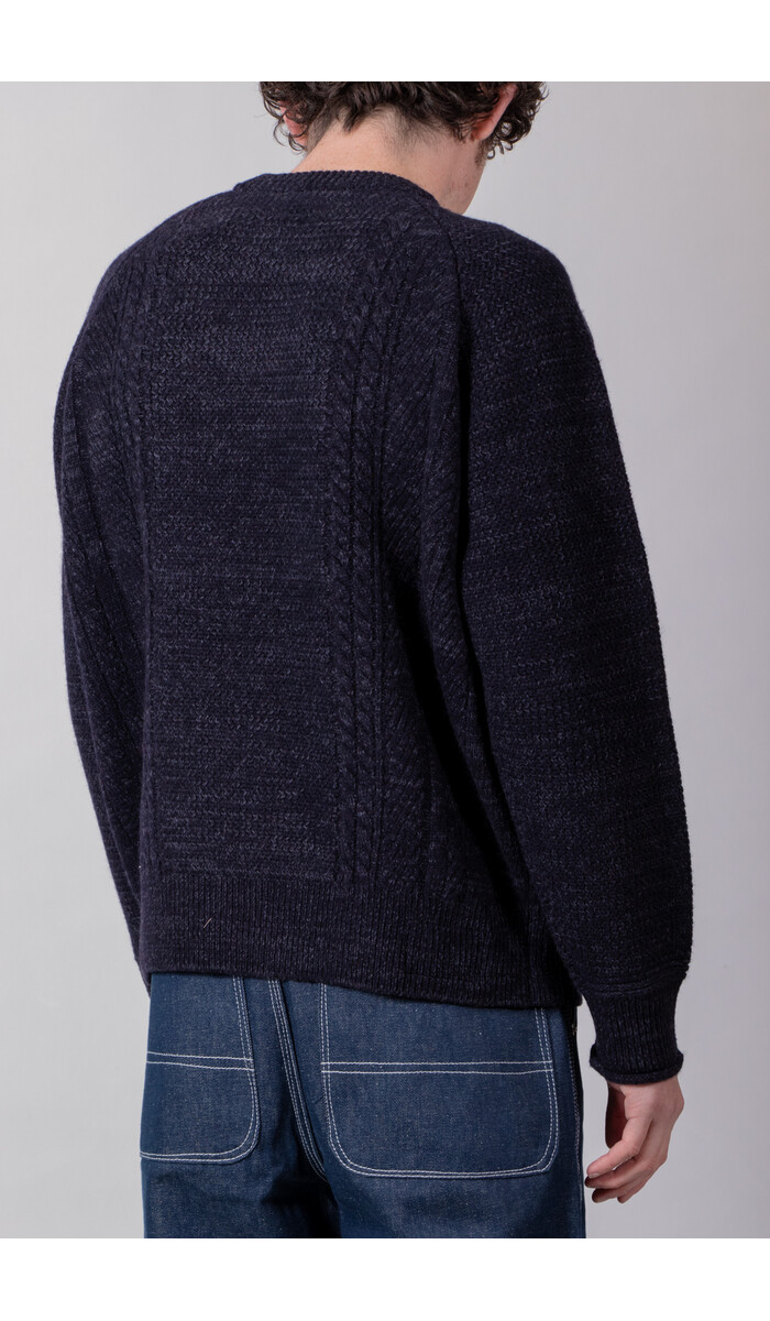 Rough Side Rough Side Pullover / Aran Sweater / Navy Rough Side Rough Side Pullover / Aran Sweater / Navy