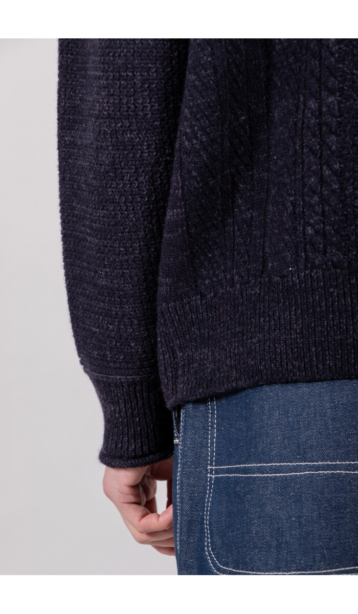 Rough Side Rough Side Pullover / Aran Sweater / Navy Rough Side Rough Side Pullover / Aran Sweater / Navy