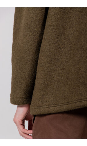 Jackman Jackman Pullover / Wool Himo Polo / Olive Jackman Jackman Pullover / Wool Himo Polo / Olive