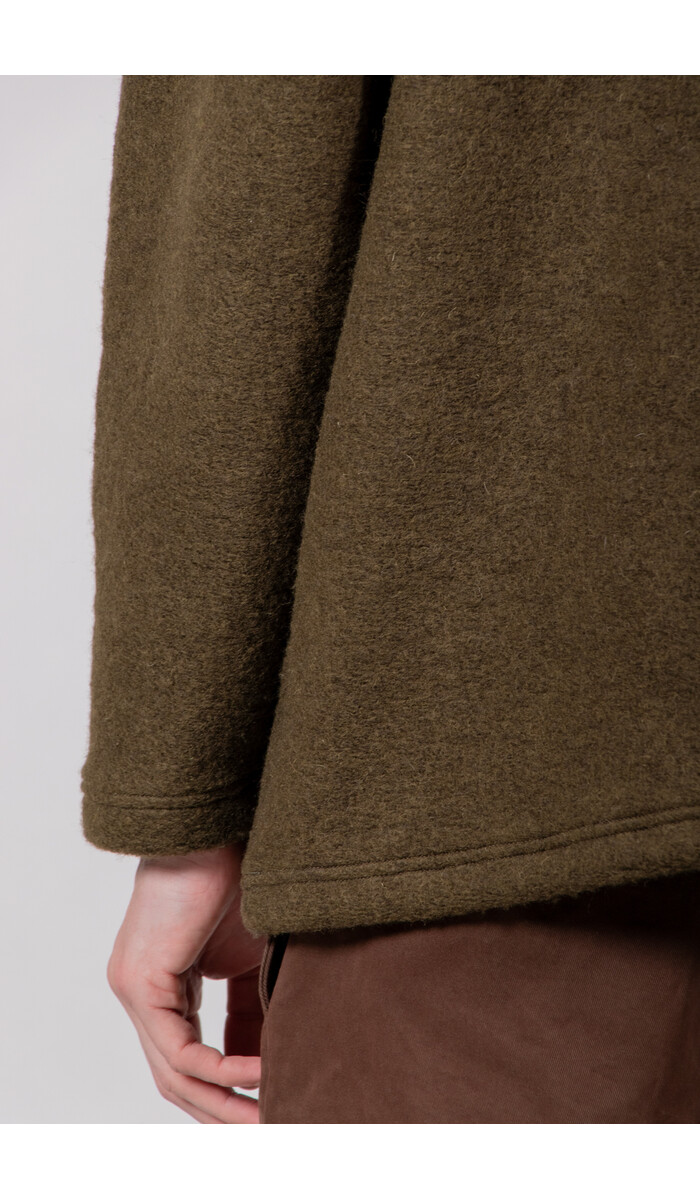 Jackman Jackman Pullover / Wool Himo Polo / Olive Jackman Jackman Pullover / Wool Himo Polo / Olive