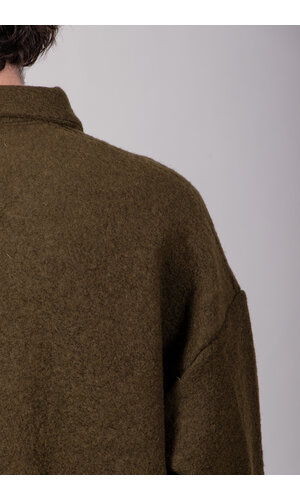 Jackman Jackman Pullover / Wool Himo Polo / Olive Jackman Jackman Pullover / Wool Himo Polo / Olive