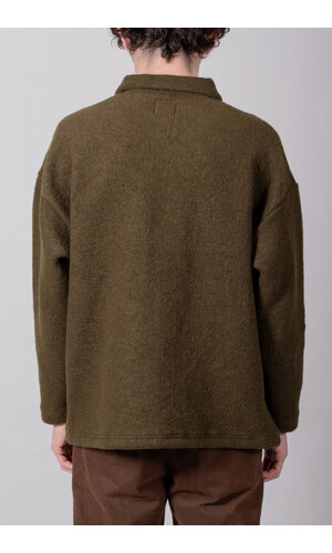 Jackman Jackman Pullover / Wool Himo Polo / Olive Jackman Jackman Pullover / Wool Himo Polo / Olive