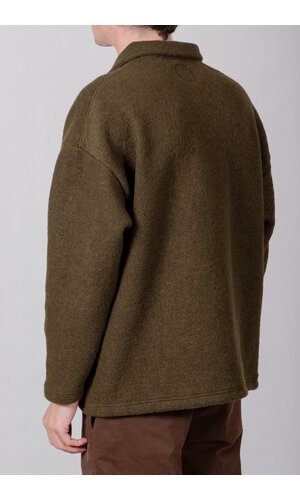 Jackman Jackman Pullover / Wool Himo Polo / Olive Jackman Jackman Pullover / Wool Himo Polo / Olive