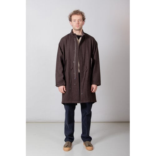 Rough Side Rough Side Jas / Wool Fishtale Parka / Donkerbruin Rough Side Rough Side Jas / Wool Fishtale Parka / Donkerbruin