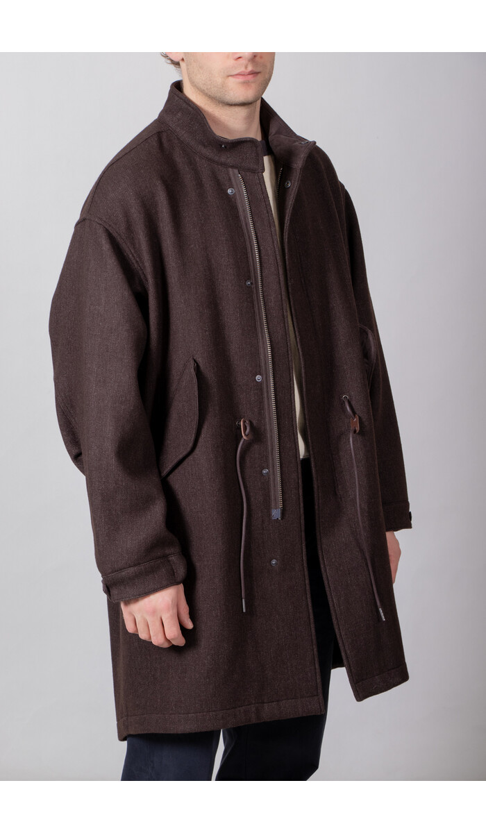 Rough Side Rough Side Jacket / Wool Fishtale Parka / Dark Brown