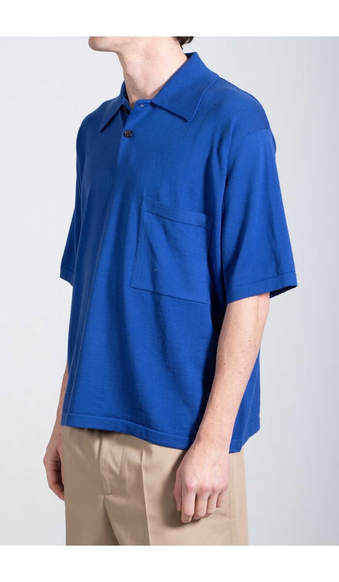 Universal Works Universal Works Polo / Pullover Knit Shirt II / Kobalt