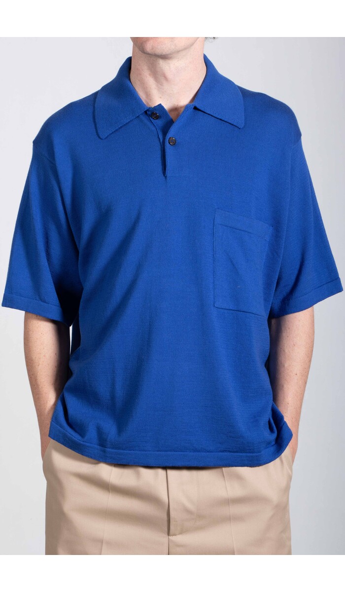 Universal Works Universal Works Polo / Pullover Knit Shirt II / Kobalt