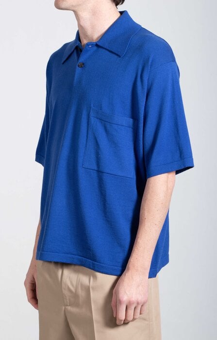 Universal Works Universal Works Polo / Pullover Knit Shirt II / Kobalt